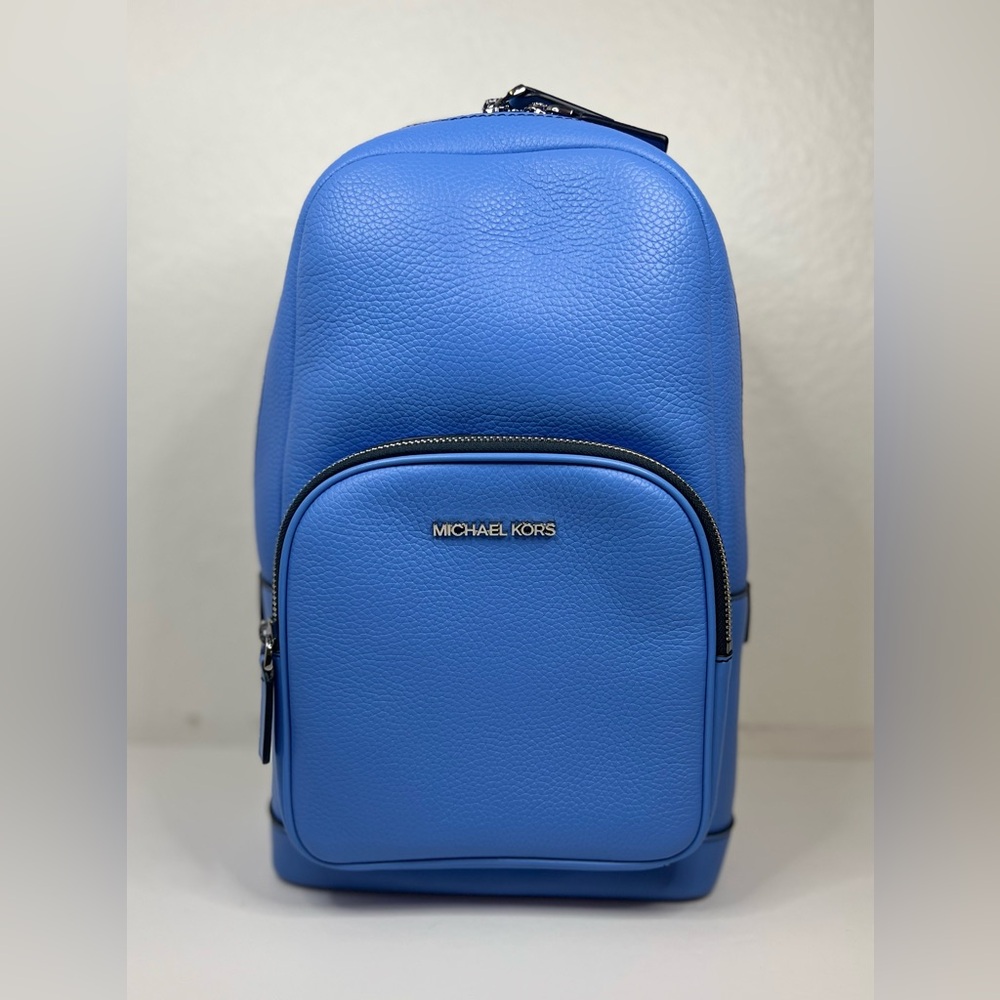 Michael Kors Cooper Pebbled Leather Commuter Sling Pack in South Pacific Blue